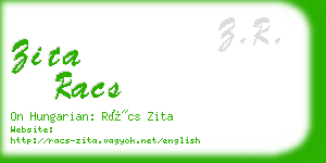 zita racs business card